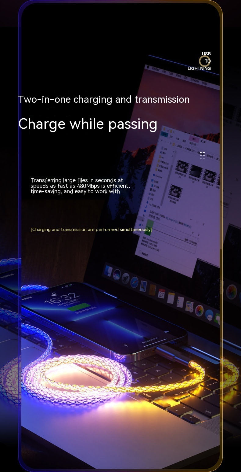 RGB Charging Data Cable Magic Color RGB Charging Data Cable Magic Color